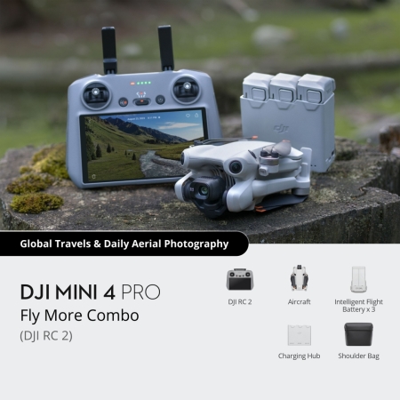 Pilt esemest 'Droon DJI Mini 4 Pro Fly More Combo (DJI RC 2)'.