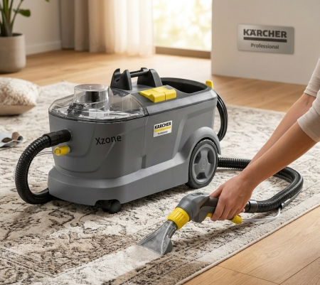 Pilt tootest 'Tekstiilipesur Kärcher Puzzi 10/1 koos vaibaotsikuga + kaasas 2 pesutabletti'.